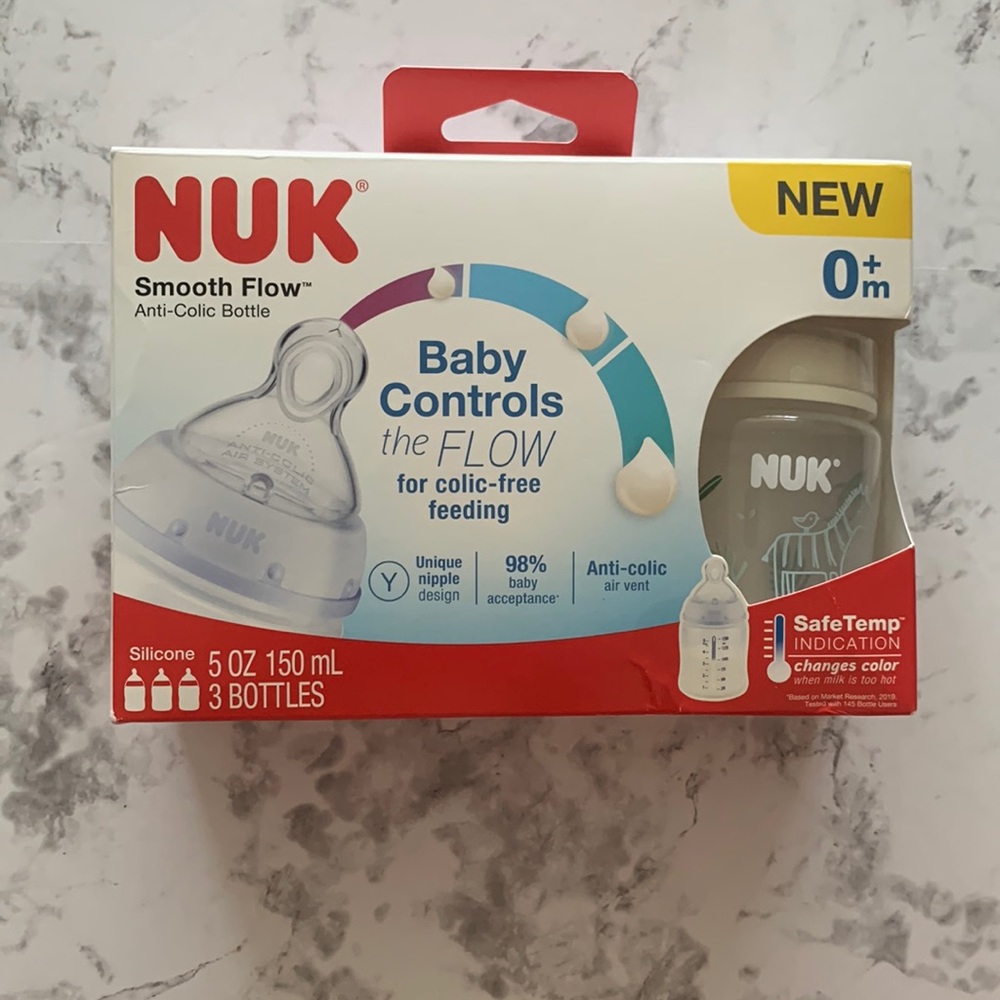 NIB 3-Bottles NUK Smooth Flow Anti Colic Bottle